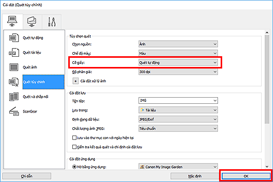 hình: Hộp thoại Cài đặt